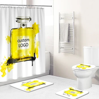 Louis Vuitton Shower Curtain Waterproof Luxury Bathroom Decoration