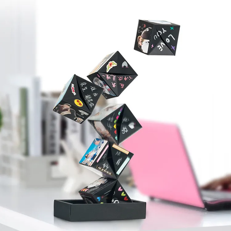 DIY Party Paper Explosion Surprise Jumping Cubes Photo Album Creative Gift Bounce Box