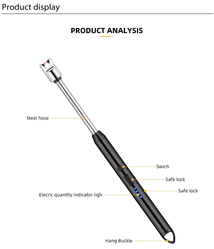 Fashion Windproof Rechargeable USB Zinc Alloy Electric Multi-Function Arc Cigarette Lighter Single Plasma BBQ Travel Outdoor