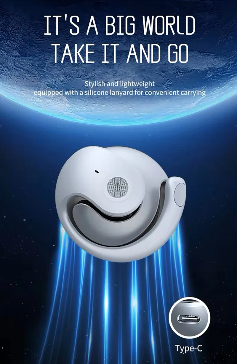 True Wireless Over-Ear Headsets LED Battery Indicator Noise Reduction FM Radio Mini Stereo Earphones Gaming Sports Waterproof