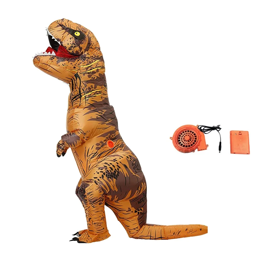 Em promoção! Adulto Azul T-rex Inflável Dinossauro Traje Dos Desenhos  Animados Anime Engraçado Mascote De Natal Festa De Halloween Trajes Cosplay  Vestido De Terno