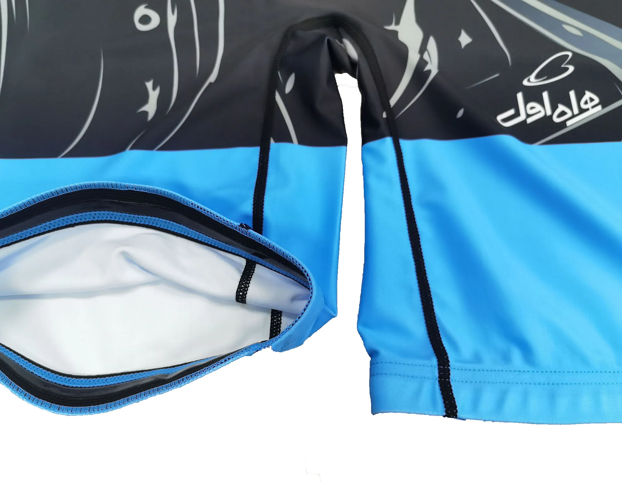 2024 Custom Men's Wrestling Singlet - Blue Combo IRAN, Spandex