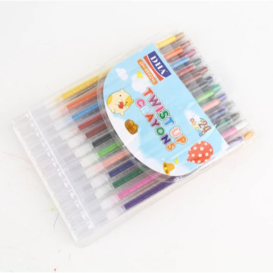 High Quality 12 Colors Twist-up Crayons for School Kids (DH