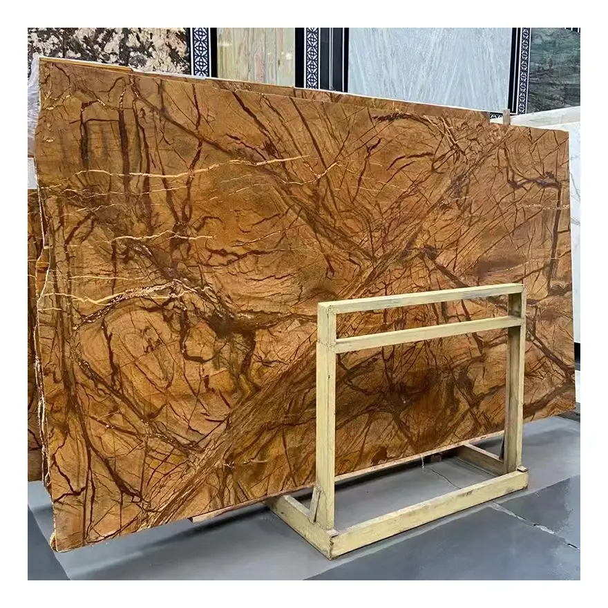 Forest Brown Natural Marble Slab Tiles Cut to Size for Bathroom Floor Livingroom Background Kitchen Countertop Home Decoration