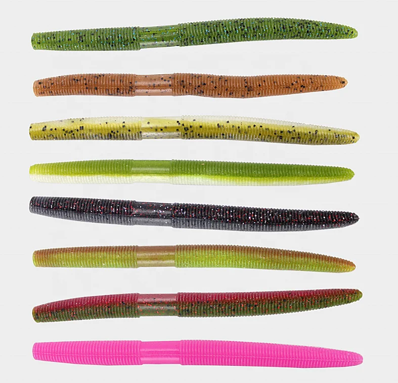 Assorted Colors 5 Inch Senko Soft Rubber Salted 100 5” Sinko Worms Bass Baits