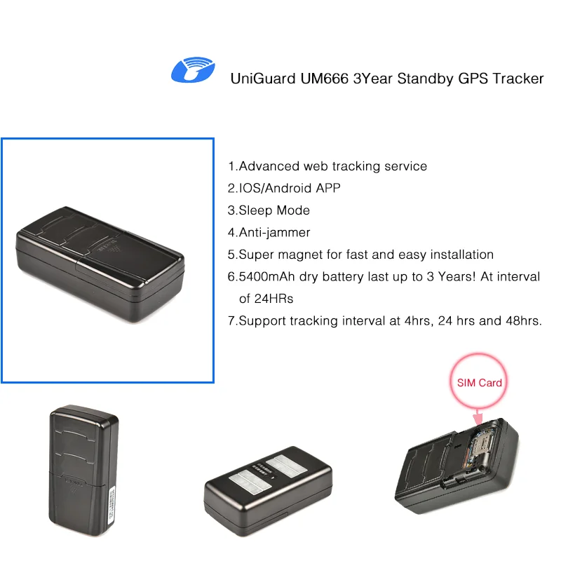 Uniguard UM666 3year Standby GPS Tracker with Anti-jammer
