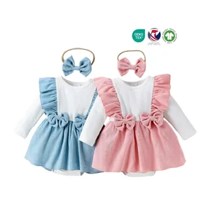 Romper Set Baby Clothes 0-3 Months One Pieces Playsuits Jumpsuit Bodysuits 2PCS Printing Dungarees Baby Rompers