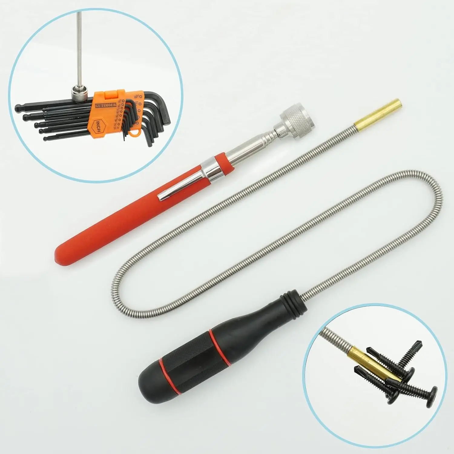 Steel Telescoping Magnet Pickup Tool DIY Grade Extendable Magnetic Picker for Keys Bolts Bits Screws Customizable OEM Support