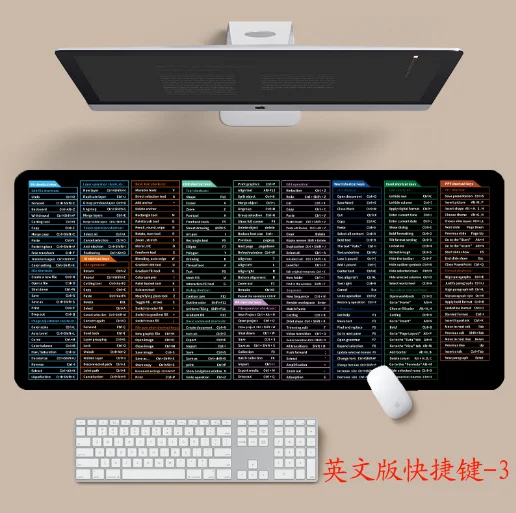 English japanese shortcut keys over sized customization mouse pad for ps excel cad office pad