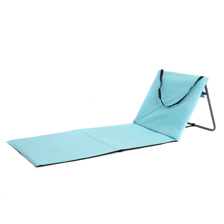 portable folding beach mat with backrest