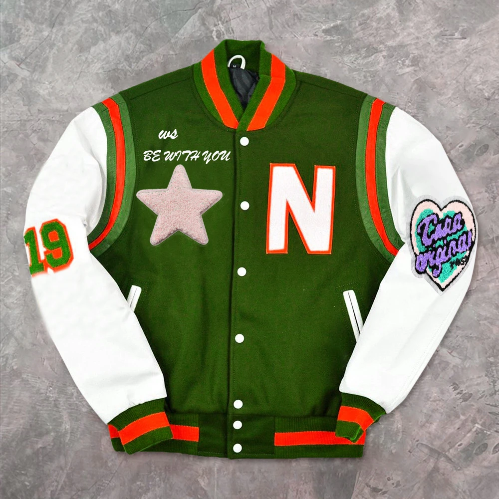 Chaqueta Jackets Mens Streetwear Hip Hop Applique Embroidery Lettermen