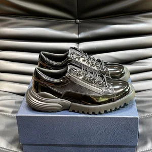 2026 High-quality OEM Fashion Designer Monolith High-end Custom Casual Sports Shoes Fashion Trend Lace up High Top Pradn Shoes