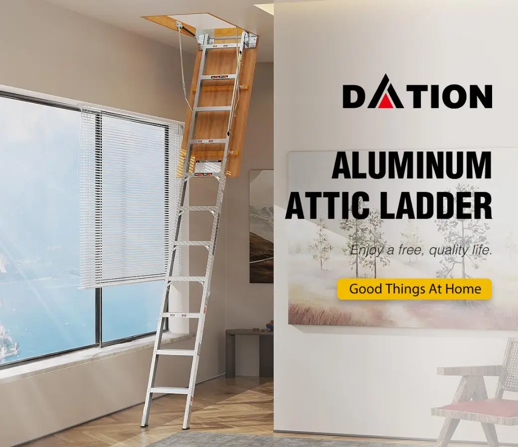 Telescopic Aluminium Attic Ladder - Retractable Loft Stairs for ...