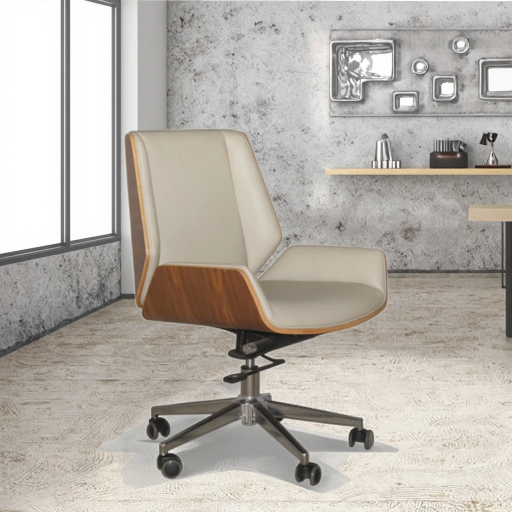 Compact Guest Chair Waterfall Seat Edge Fixed Base Design Space Saving Solution 5