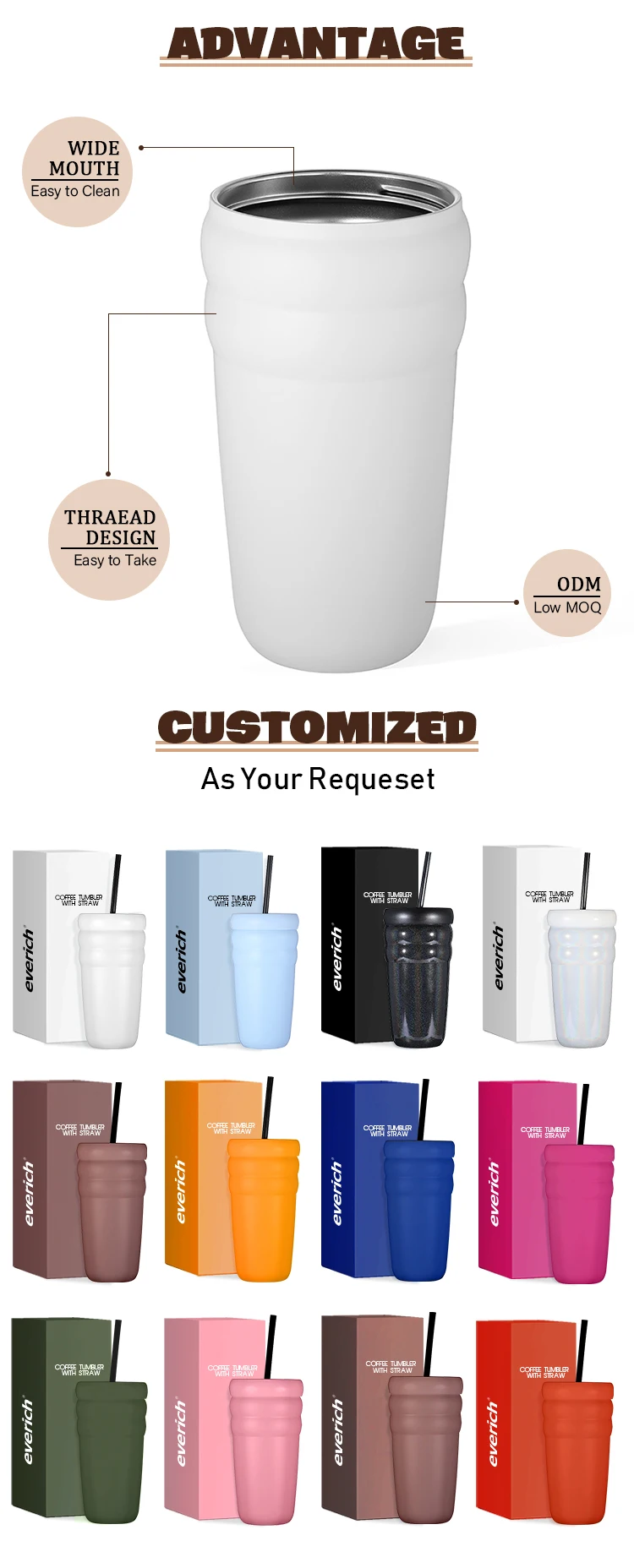 Wholesale 20oz 30oz 600ml White Double Walled Stainless Steel Mug Iced