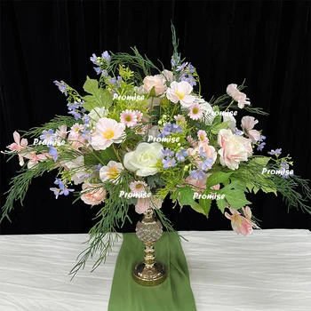 Promise Giant Flowers for Decoration Orchid Mix Artificial Flower Runner for Wedding Table Centerpiece