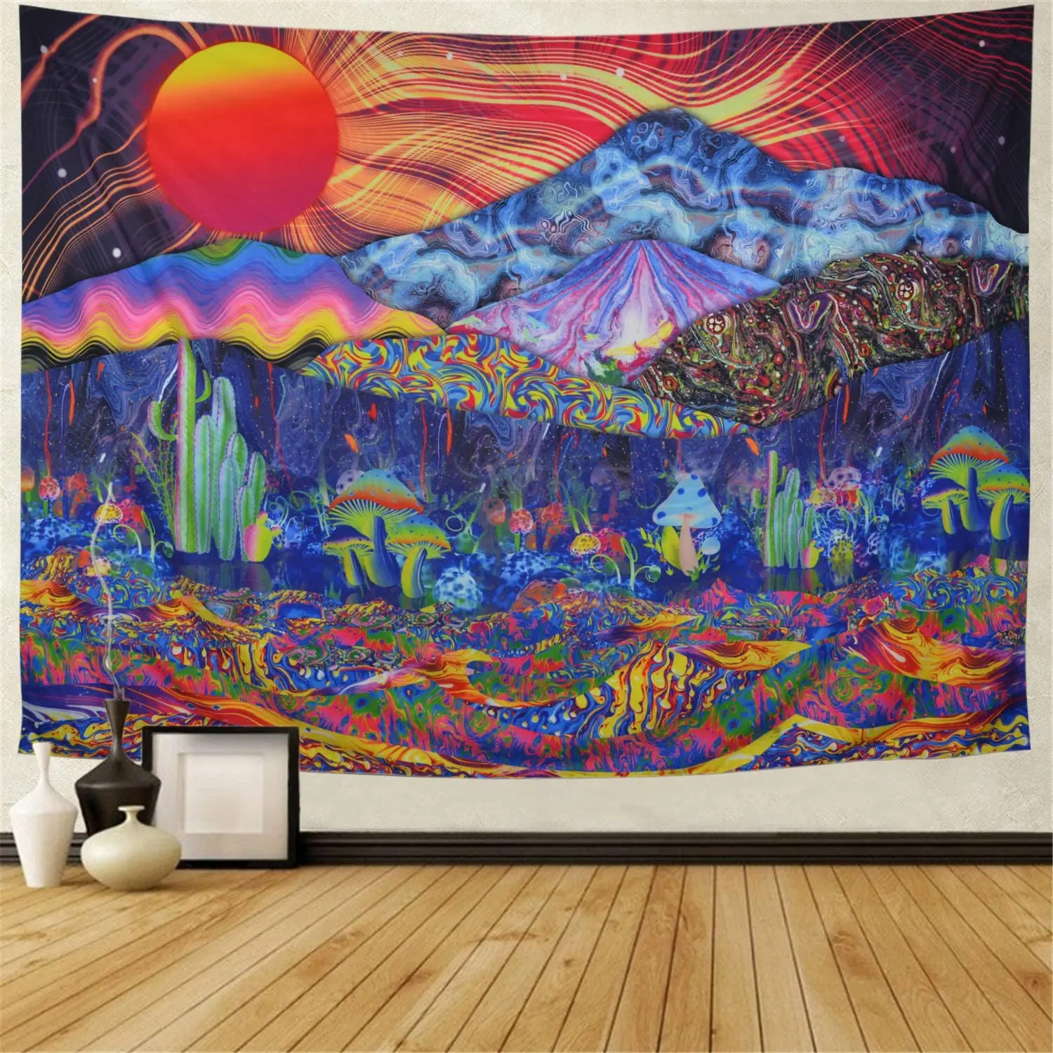 Colorful Tree Tapestry Wall Hanging Psychedelic Forest Wall Tapestry Bohemian Mandala Hippie Tapestry