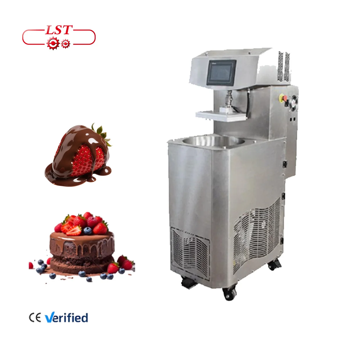 LST Manufacture 25/60/100L Automatic Chocolate Tempering Machine Customized Chocolate Melting Machine with Enrobing