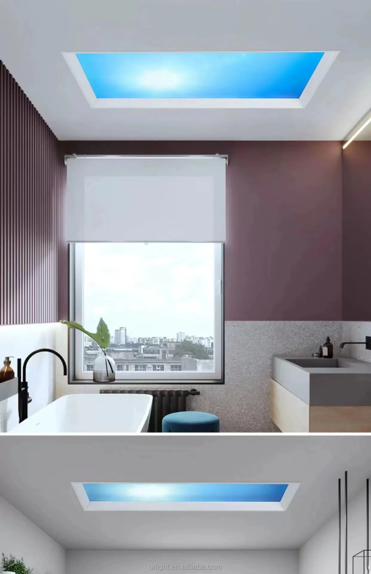 Ultrathin Skylight Sky Light Kitchen Bathroom Embedded Sky Natural Sunlight Blue Sky Light