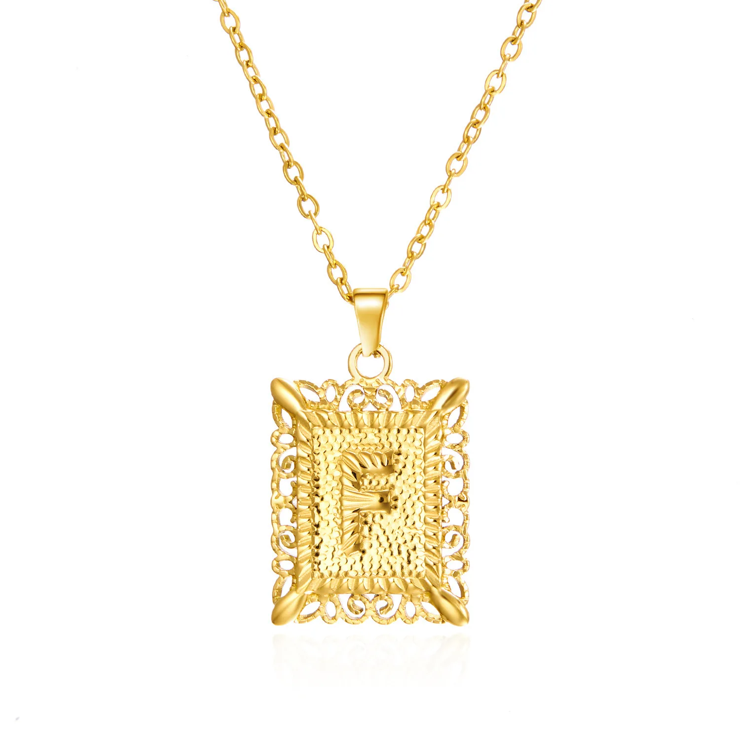 Rinhoo Fashionable New Stainless Steel 26 Letter Necklace