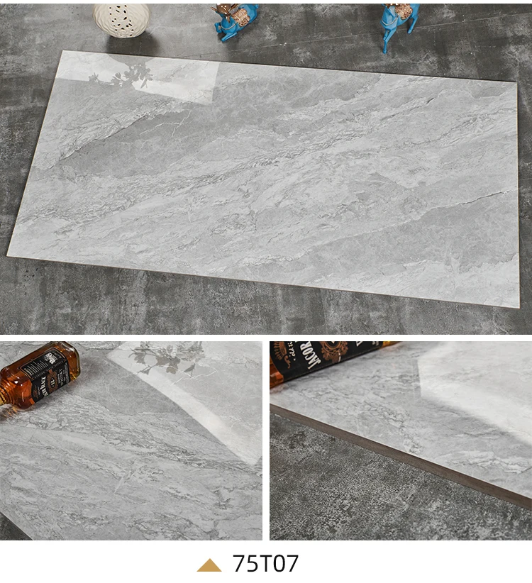 Hot Selling 750x1500mm Full Body Marble Look Dark Light Grey White