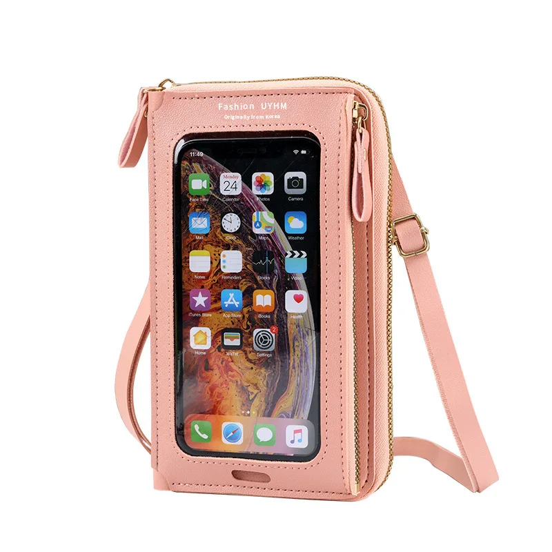 Women's Anti-Theft Multi-Functional Mini Phone Wallet Bag Touch Screen  Mobile Phone Bag Long Polyester Lining for Young Girls