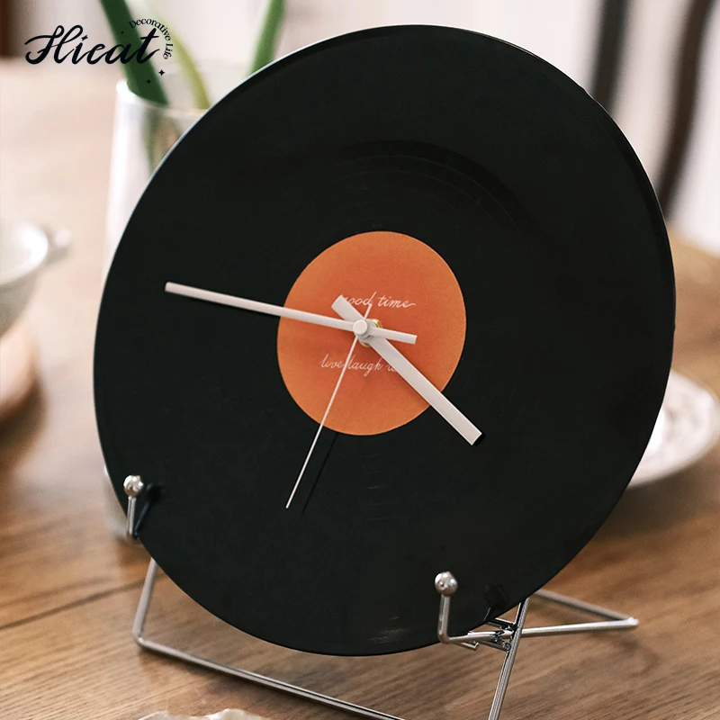 HICAT Customized Cheap Price 12 Inch LP Vinyl Record Wall Clock for Living Room Home Office Bar Decoration