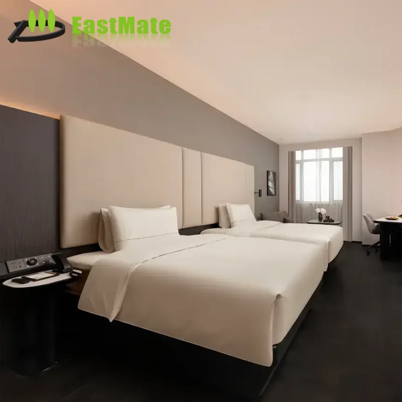Solid Ash Wood Modern Twin Bedroom Furniture Set for 5-Star Hotels Durable Commercial Use with 3-Year Warranty