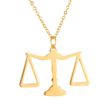 Fashion fair female judge Balance necklaces Stainless Steel 18k Gold plated Jewelry Wholesale