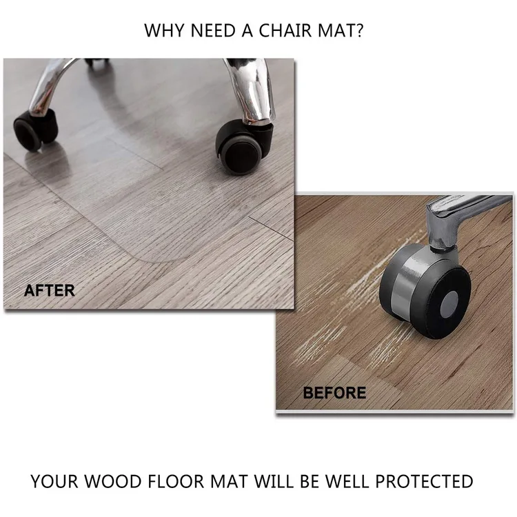 Home Office Anti Slip Under Desk Mat Low Pille Floor Pvc Protector Rug