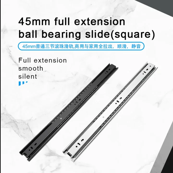 45mm Furniture Hardware Full Extension 3 Fold Slides Furniture Hardware