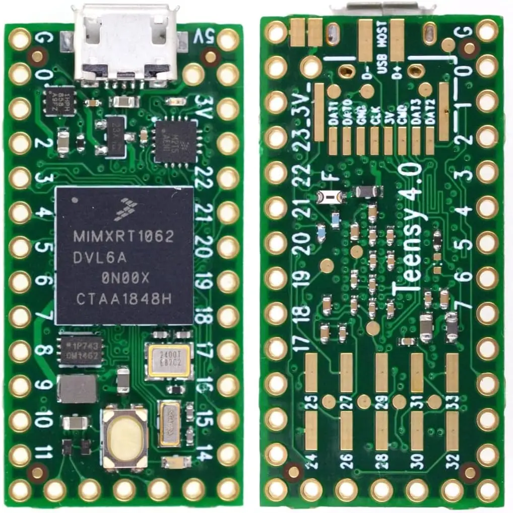 Teensy 4.0 マイクロコントローラ開発ボード（ロック可能版、ピンなし）