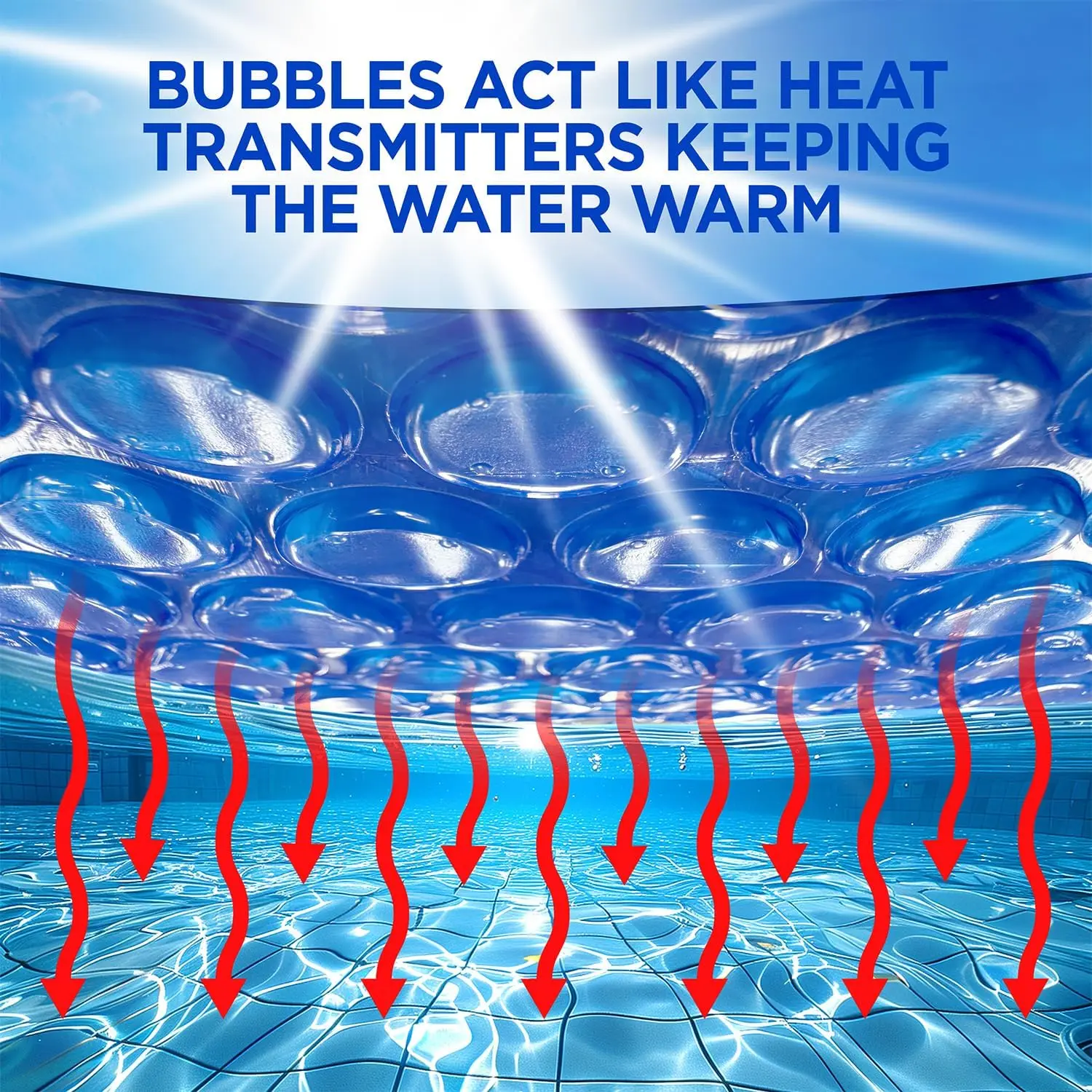 Blue 12/16 Mil Solar Pool Cover UV Resistant Bubble Insulation Retains Heat Reduces Evaporation Cuts Heating Swimming Pools factory