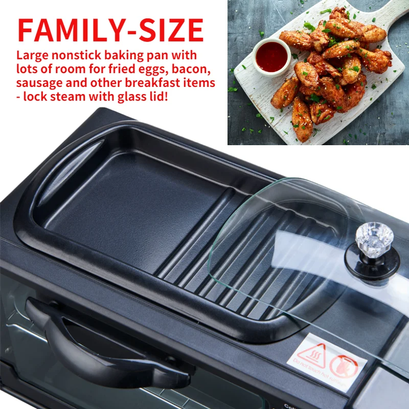 Support OEM Automatic Multifunction Household 3in One Oven Multifunction 9L 3 in 1 Breakfast Maker