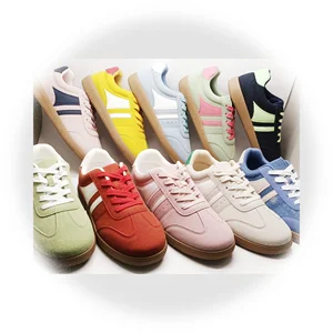 Wholesale Custom Design Candy Color Children Fitting Walking Style Shoes Kids Suede Leather Sneakers