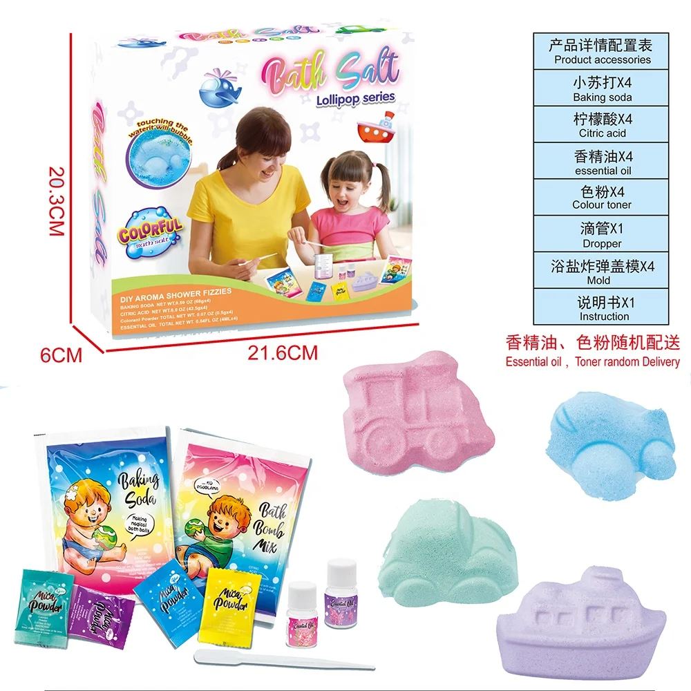 STEM Manual Activity DIY Salt Bomb Educational Plastic Horse Baby Bath Toys for Kids