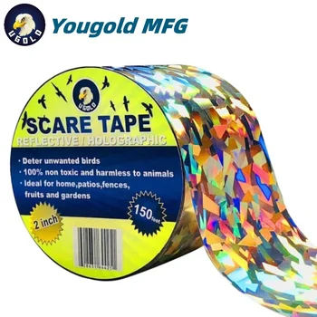 Factory Wholesale Bird Scare Tape 2" x 150 ft Reflective Repellent Tape Ribbon to Keep Birds Away