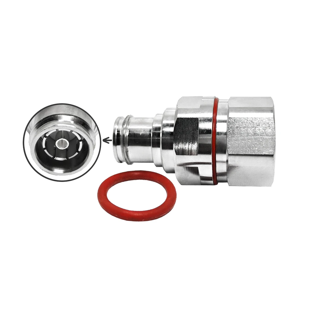 50ohm RF Coaxial Connector 4.3/10 Mini DIN Female Straight Clamp Connector for 7/8'' Feeder Cable