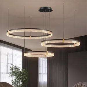 Italian Chic Modern Minimalist LED Chandelier Small Crystal Iron Lamp for Elevator Design Pendant Lights