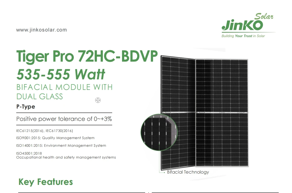 Jinko Solar Panels Dual Glass Solar Panels Module 535w 540w 545w 550w ...