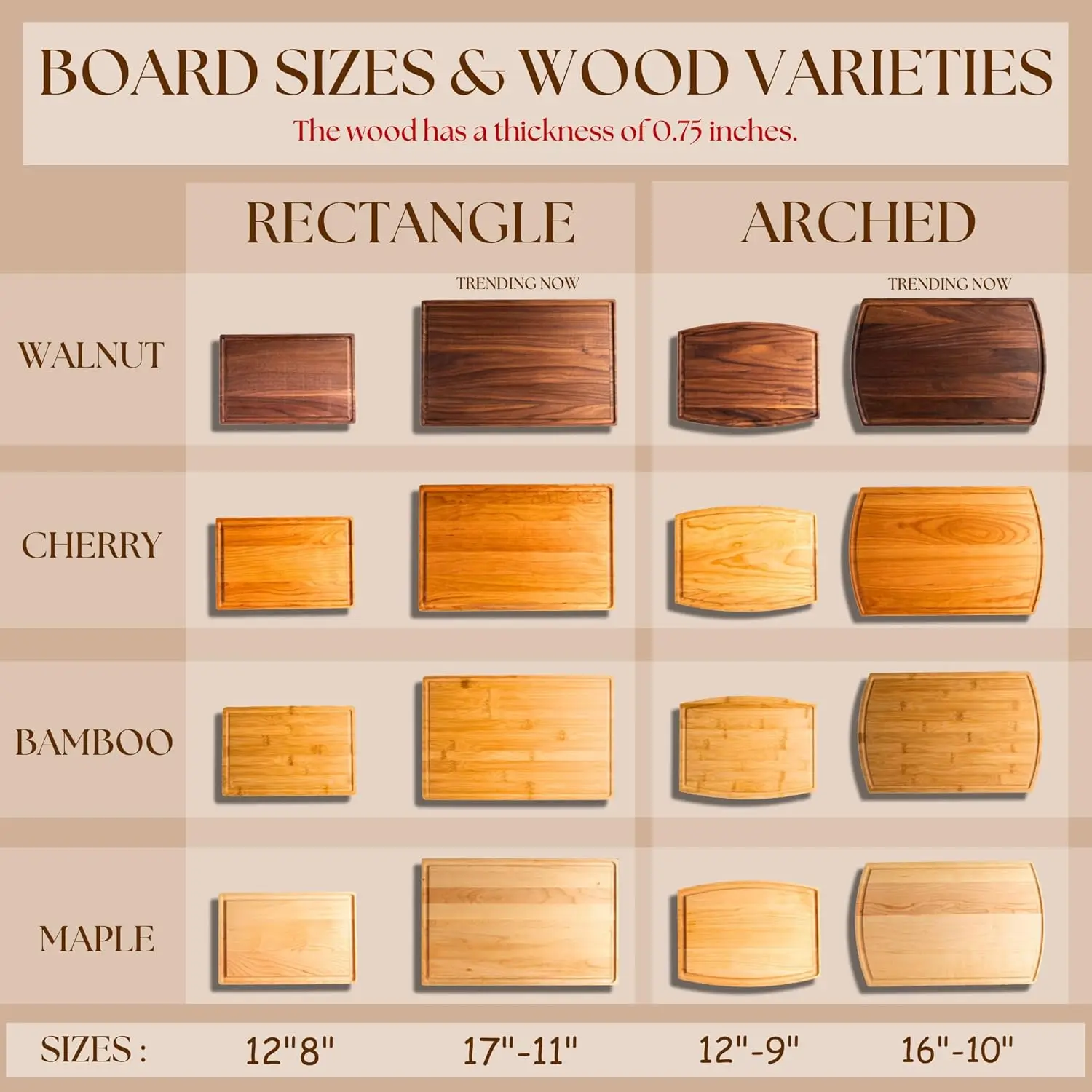 3Pcs Bamboo Chopping Cutting Board with Juice Groove Chopping Blocks Walnut Oak Wooden Board Cutting Board with Logo
