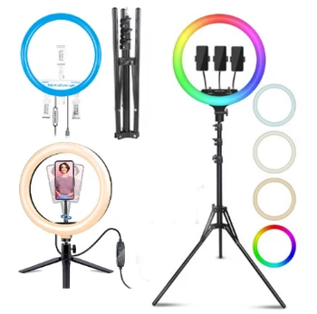 NiceFoto TC-313RGB.W LED Live Light Ring Light BI-Color 3200-6500k 12 Inch Light Photo Studio
