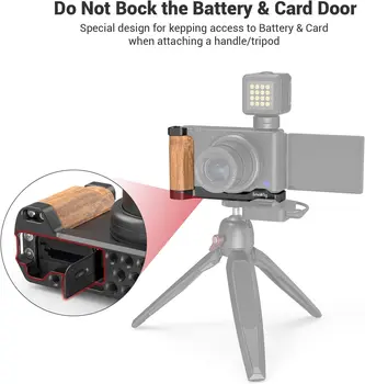 SMALLRIG L-Shape Bracket Wooden Grip with Cold Shoe for Sony ZV1 Digital Camera - 2936 detail image