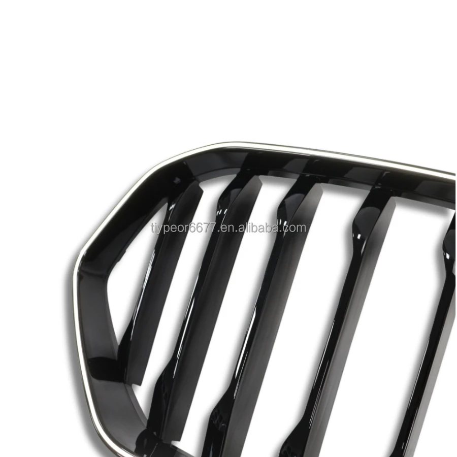 product tiypeor car gloss black front bumper front mesh grille single slat line hood kidney grill abs led for bmw x6 g06 2019   2023-6