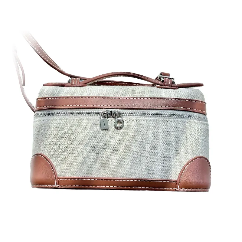 New LP Women’s Genuine Leather Patchwork Vintage Urban Simplicity Spring 2025 Tote Bag Zipper Closure Shoulder Crossbody Bag
