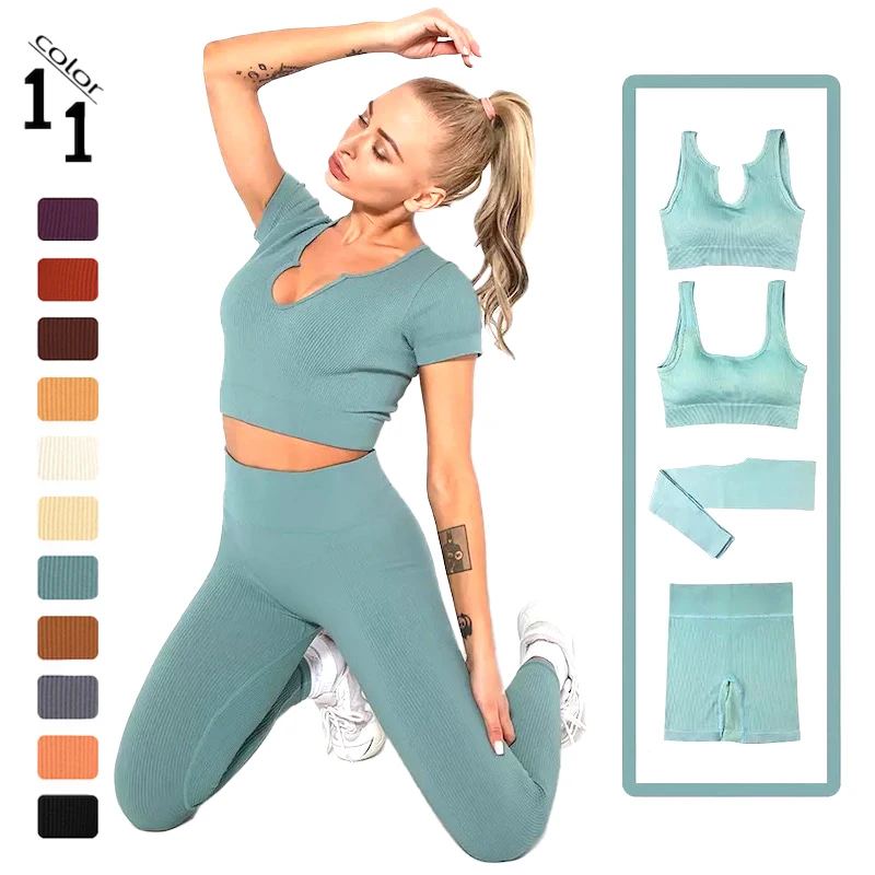 Hot Sale Knit Fitness & Yoga Wear Gym Women′ S Sportswear High