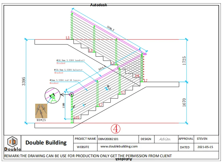 Made in China Durable Stainless Steel America Style Rod Railing with Solid Rod or Round pipe Outdoor Railing supplier