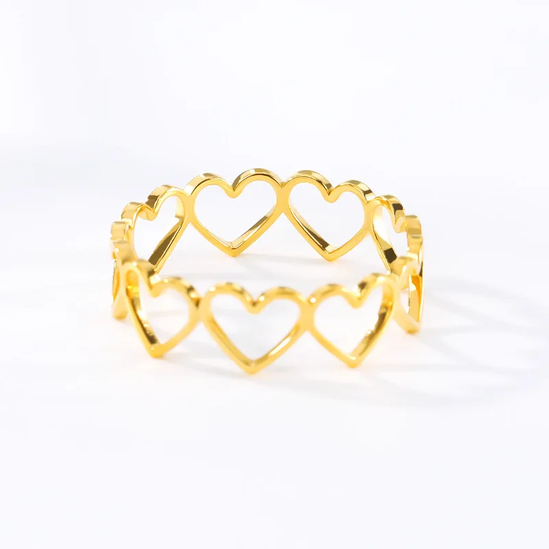 hollowed-out heart shape ring design cute fashion love jewelry