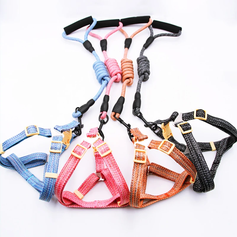 Высококачественная шлейка для собак и щенков, шлейка с оплеткой, шлейка из льна и хлопка