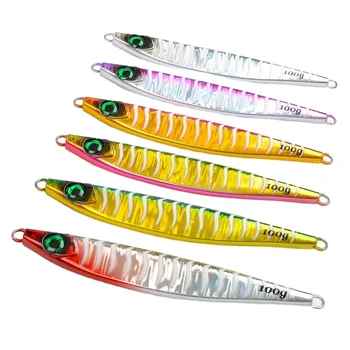 CHEERY Long-Range Sea Fishing Boat Lure Bait 40g-100g Glow-in-the-Dark Striped Shore Casting Sardine Jig Lead for Saltwater Fish – Metal Jig – view 3